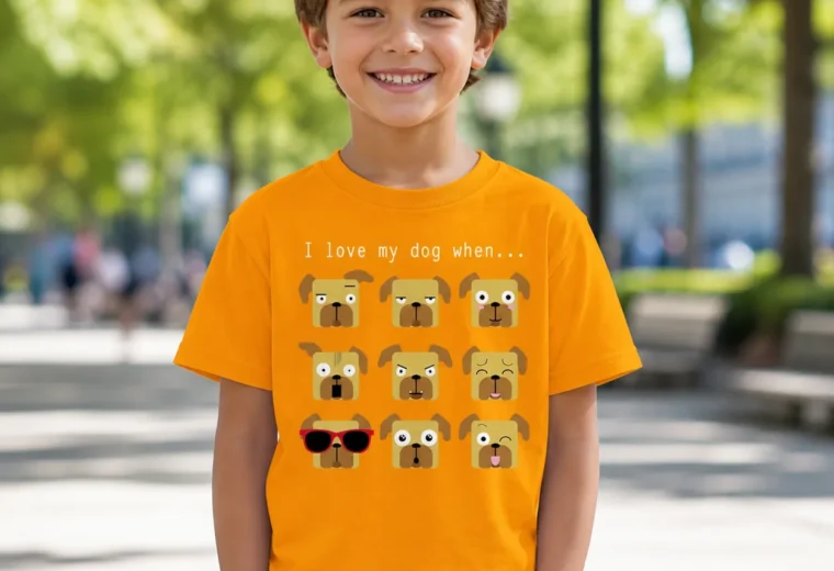Camisetas de perros y gatos para niños y niñas