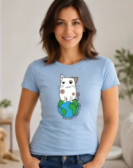 Fotografía de Camiseta para mujer «UN DÍA MI GATO DOMINARÁ EL MUNDO» de ThePetLover