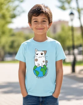 Fotografía de Camiseta para niños «UN DÍA MI GATO DOMINARÁ EL MUNDO» de ThePetLover