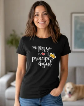 Fotografía de Camiseta para mujer «MI PERRO ES MI PRÍNCIPE AZUL» de ThePetLover