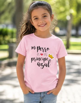 Fotografía de Camiseta para niñas «MI PERRO ES MI PRÍNCIPE AZUL» de ThePetLover