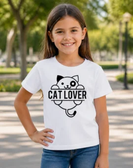 Fotografía de Camiseta para niñas «CAT LOVER» de ThePetLover