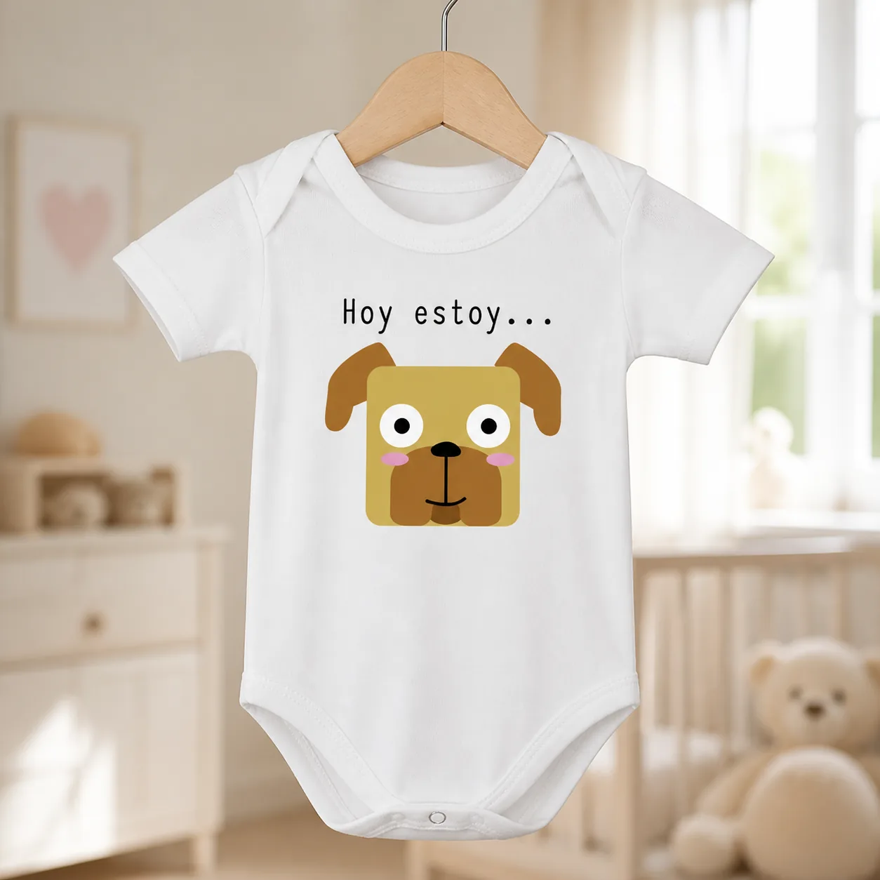 Fotografía de Body bebé «HOY ESTOY…» (modelo contento) de ThePetLover