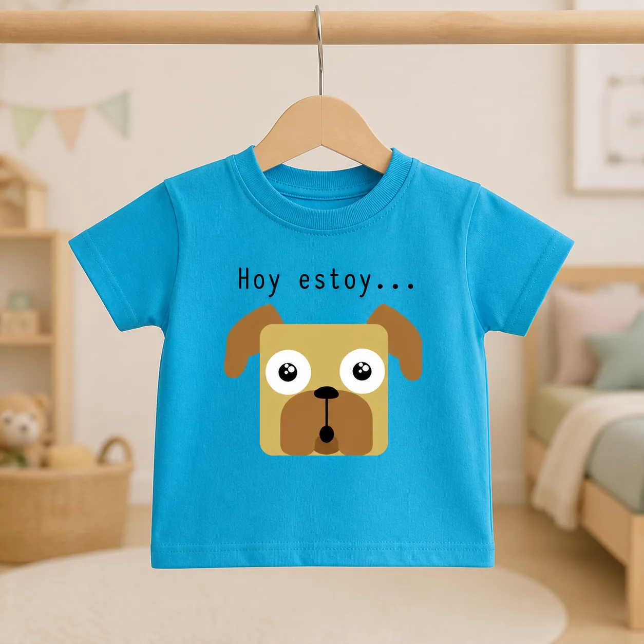 Fotografía de Camiseta bebé «HOY ESTOY…» (modelo emocionado) de ThePetLover