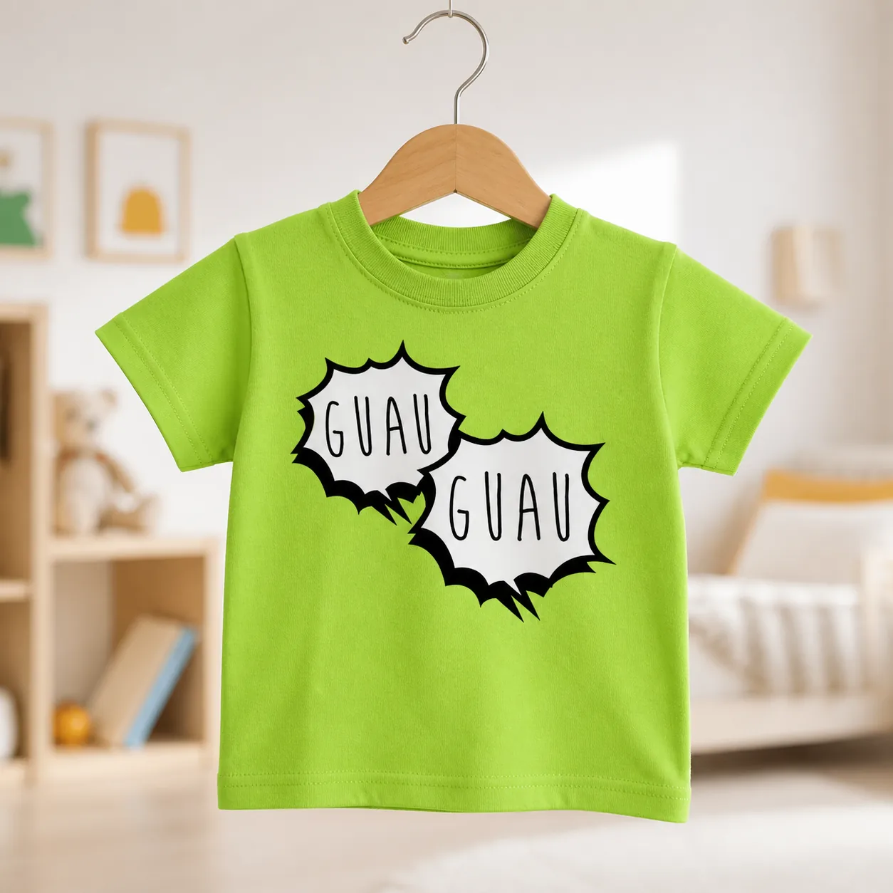 Fotografía de Camiseta bebé «GUAU GUAU» de ThePetLover