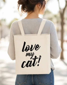 Fotografía de Bolsa saco «LOVE MY CAT» de ThePetLover