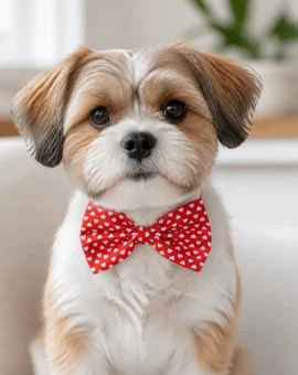 Fotografía de Pajarita corazones rojo para perros de ThePetLover