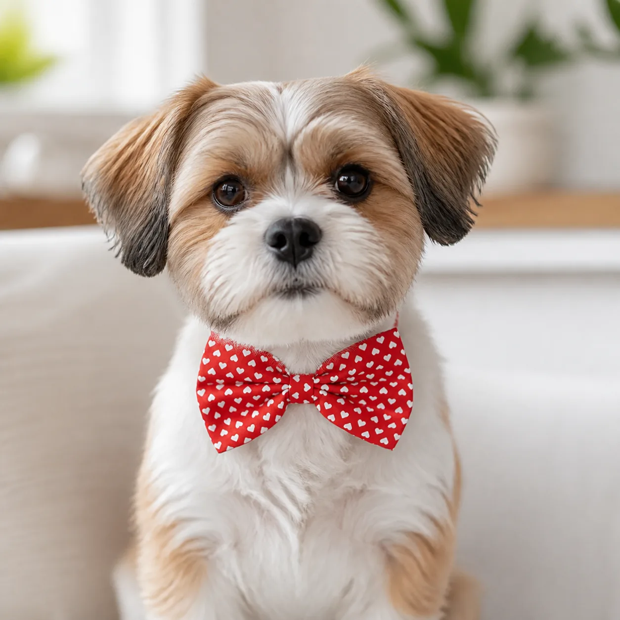 Fotografía de Pajarita corazones rojo para perros de ThePetLover
